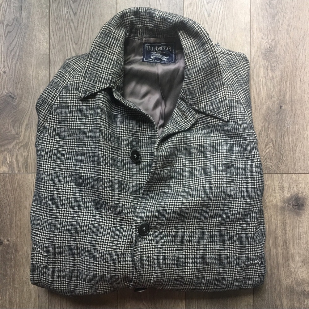 **SOLD** Burberry Wool Houndstooth Trench Coat - Picture 7 of 7